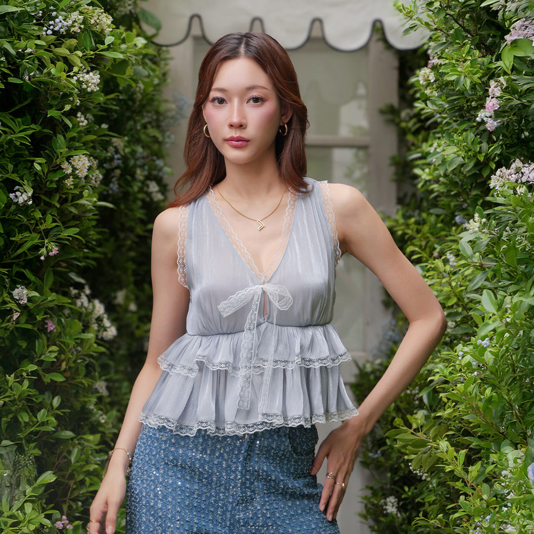 Ice Blue Emilia top