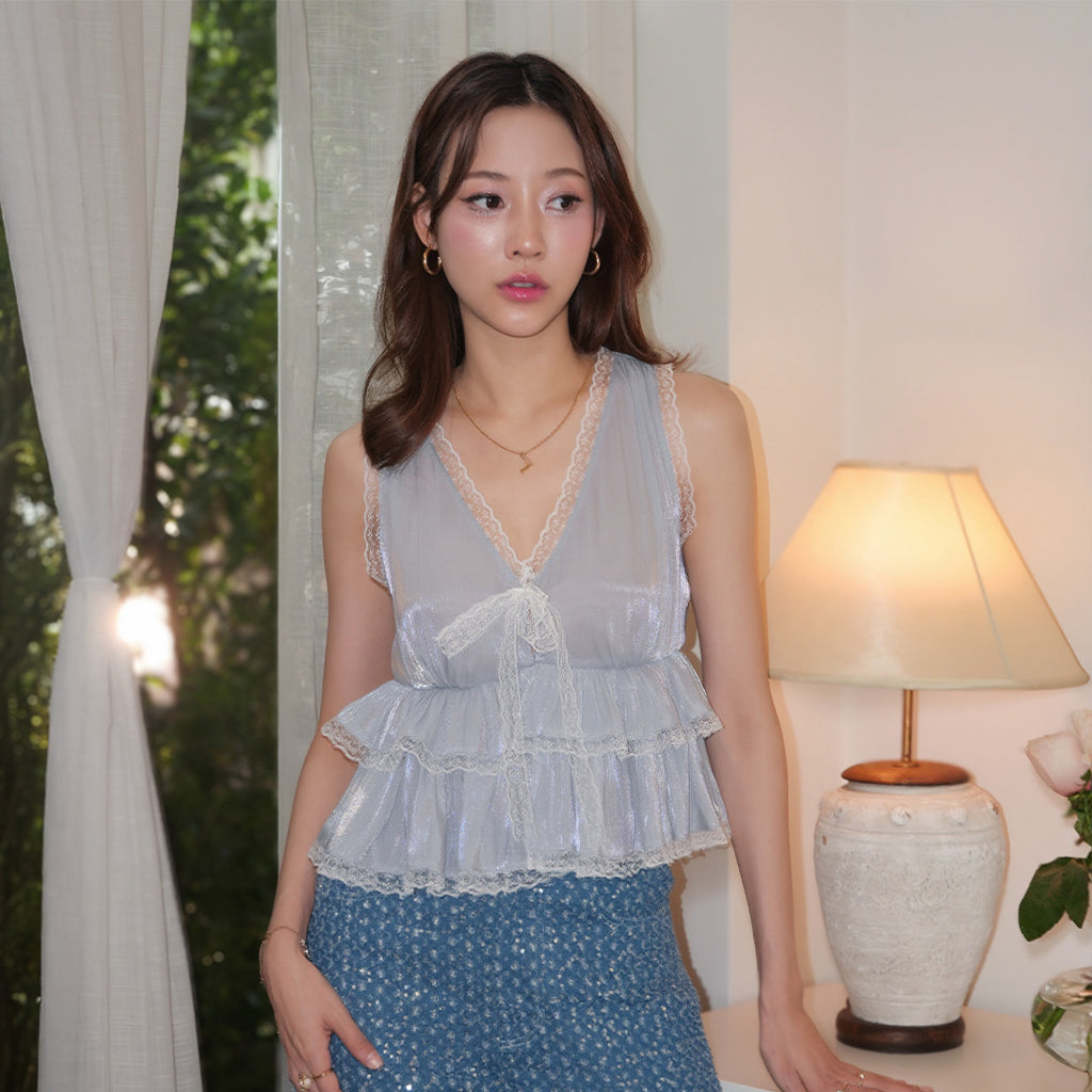 Ice Blue Emilia top
