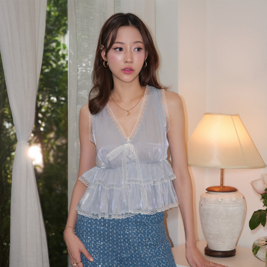 Ice Blue Emilia top